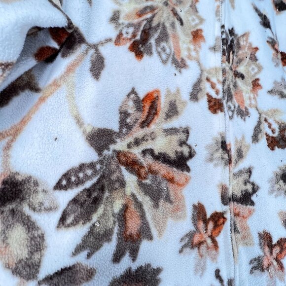 Alfred Dunner Floral Full Zip Fleece Jacket Rhinestone Sparkles PXL Leaves Fall - Picture 5 of 12